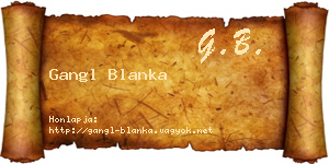 Gangl Blanka névjegykártya